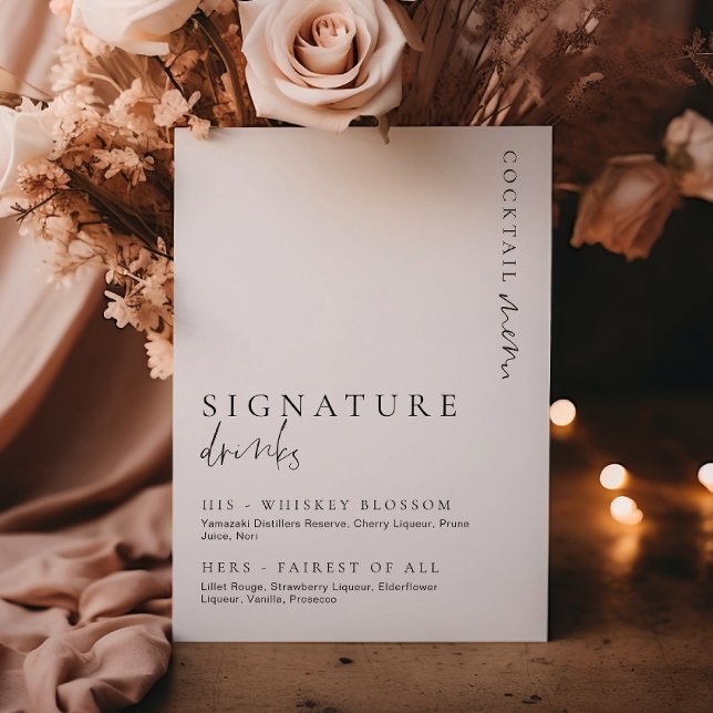 Estelle Modern Minimal Signature Drinks Sign (Creator Uploaded)