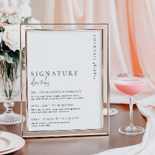 Estelle Modern Minimal Signature Drinks Sign