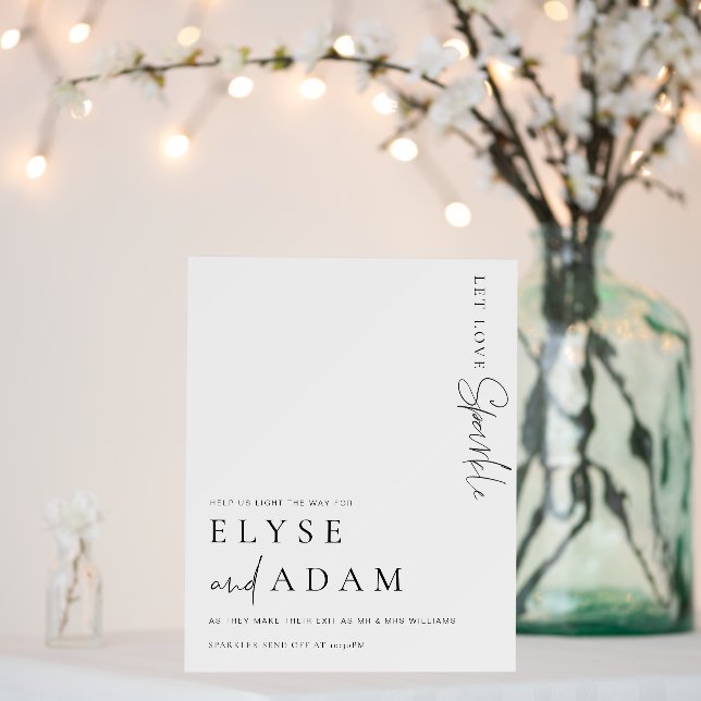 Estelle Modern Minimal Sparkler Send Off Sign (In Situ (Wedding))
