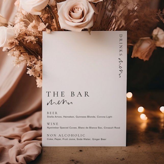 Estelle Modern Minimal The Bar Menu Sign (Creator Uploaded)