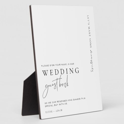 Estelle Modern Minimal Wedding Guest Book Sign Plaque