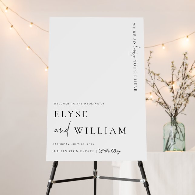 Estelle Modern Minimal Welcome Sign Foam Board (In Situ (Stand))