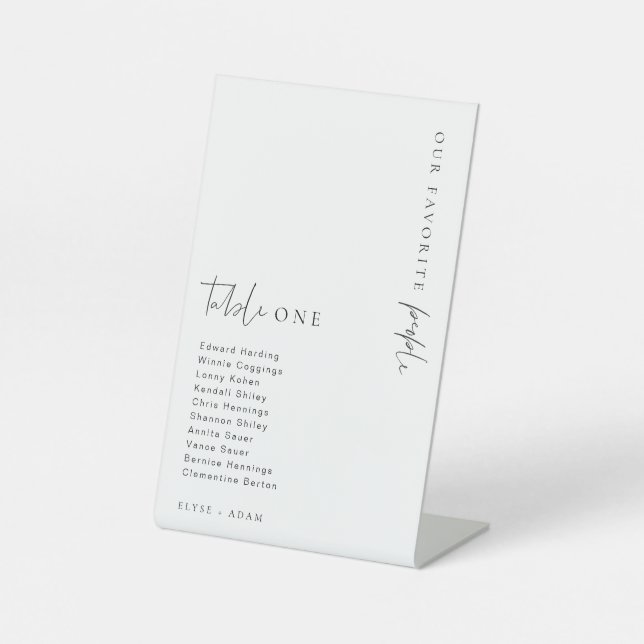 Estelle Modern Minimalist Wedding Table Number Pedestal Sign (Front)