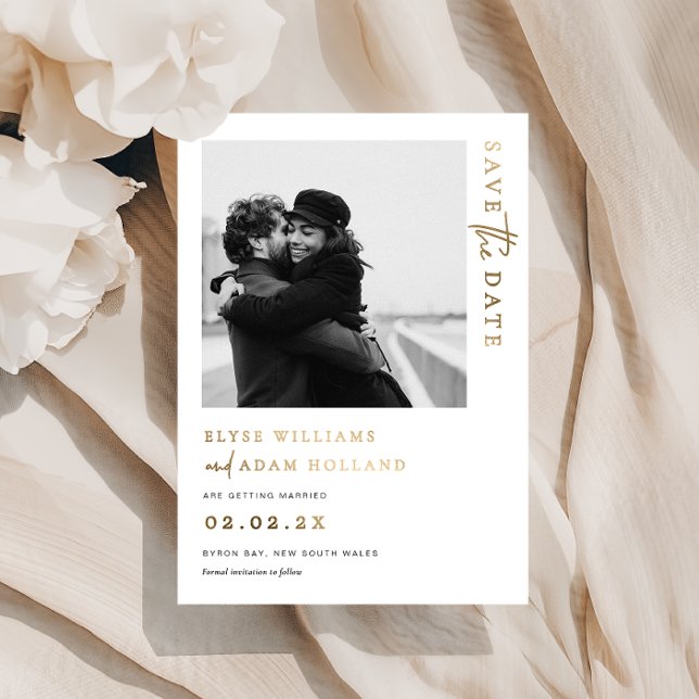 Estelle Photo Gold Foil Foil Wedding Save The Date Foil Invitation (Creator Uploaded)