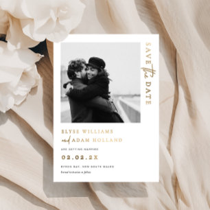 Estelle Photo Gold Foil Foil Wedding Save The Date Invitation