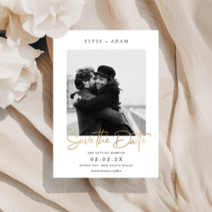 Estelle Photo Save The Date Gold Foil Invitation