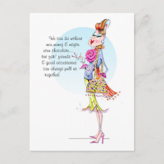 Estelle tells the power of friends n' accessories. postcard