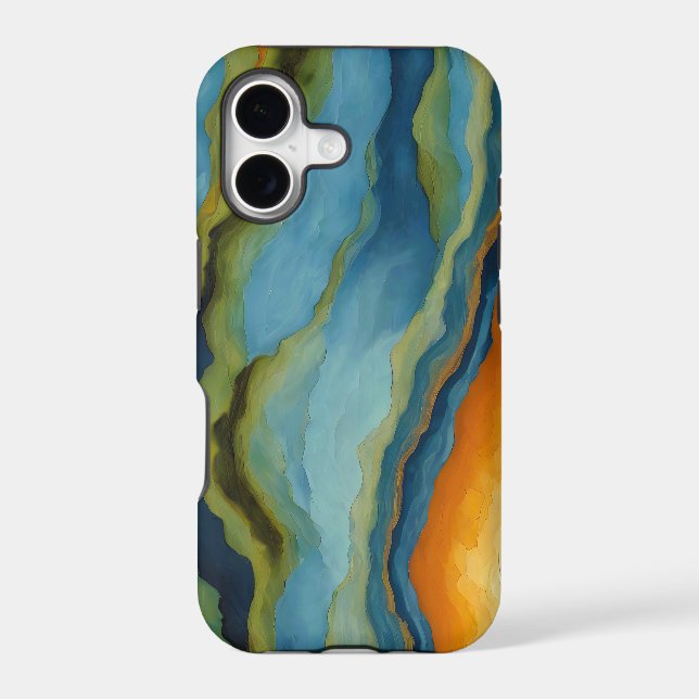 "Estepona" Horizontal Fractured Layers  Iphone Case (Back)