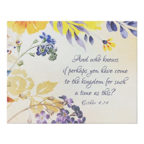Ester 414 Come to the Kingdom for such a Time Faux Canvas Print