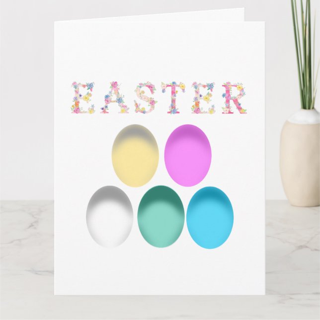 Ester colored eggs, many colors   card (Front)