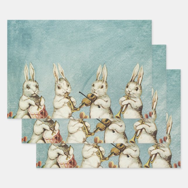 Ester rabbit vintage great picture  wrapping paper sheets (Set)