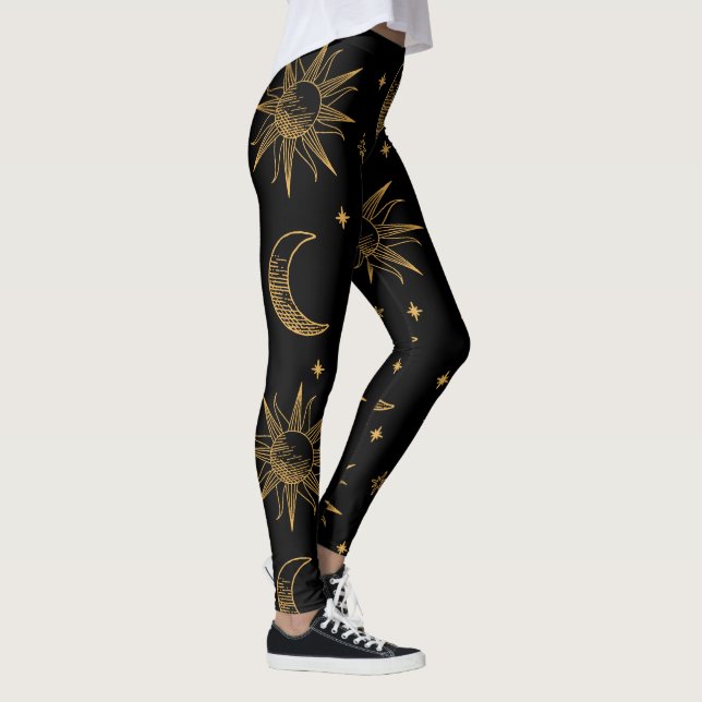 Esterilla De Yoga Sun,  moon  and stars- celestial Leggings (Right)