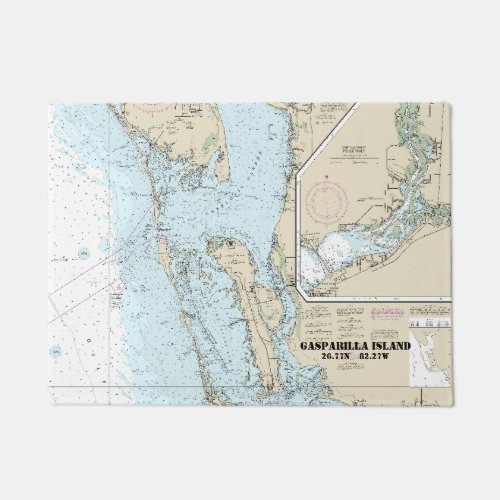 Estero Bay to Lemon Bay Nautical Chart 11426 Doorm Doormat