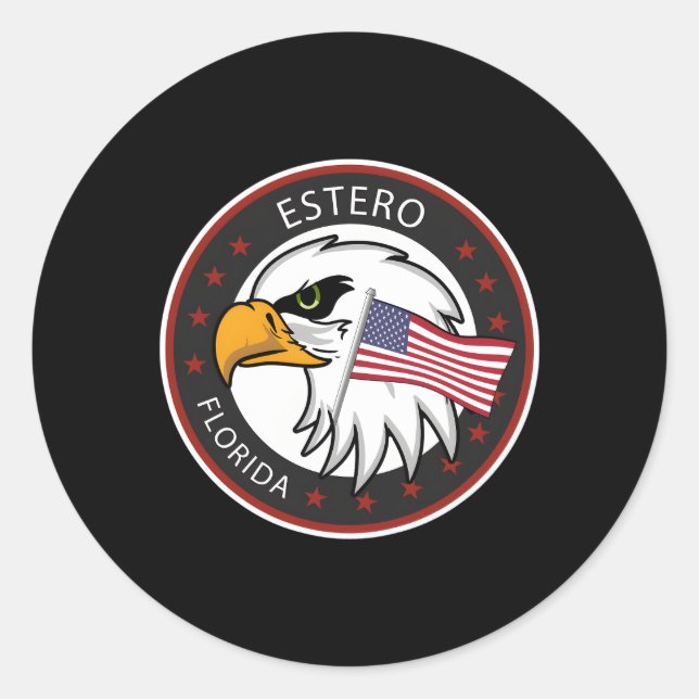 Estero Florida Classic Round Sticker (Front)