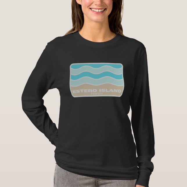Estero Island Florida Retro FL Waves Beach Souveni T-Shirt (Front)