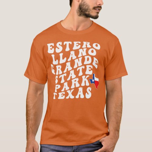 Estero Llano Grande State Park Texas Retro Wavy 19 T_Shirt