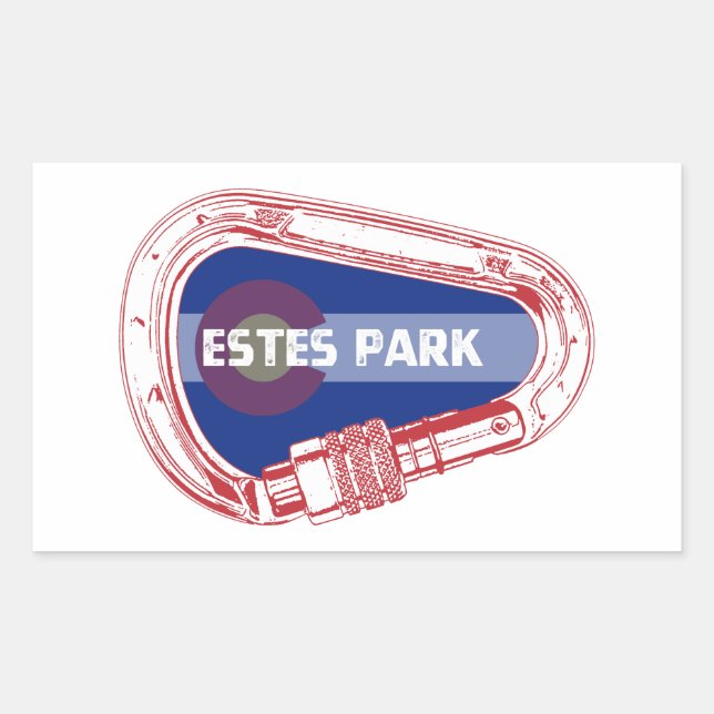 Estes Park Climbing Carabiner Rectangular Sticker (Front)