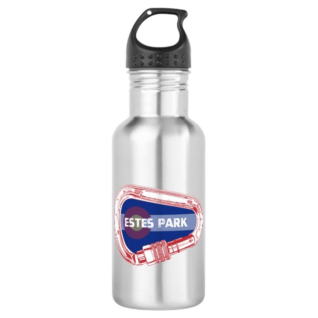 Estes Park Climbing Carabiner Stainless Steel Water Bottle (Front)