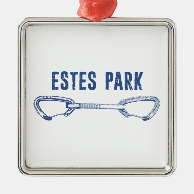 Estes Park Climbing Quickdraw Metal Ornament (Front)