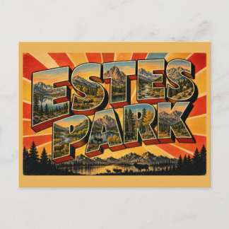 Estes Park Colorado Alpine Lake Valley Art Postcard