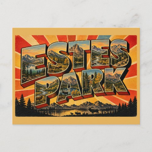 Estes Park Colorado Alpine Lake Valley Art Postcard