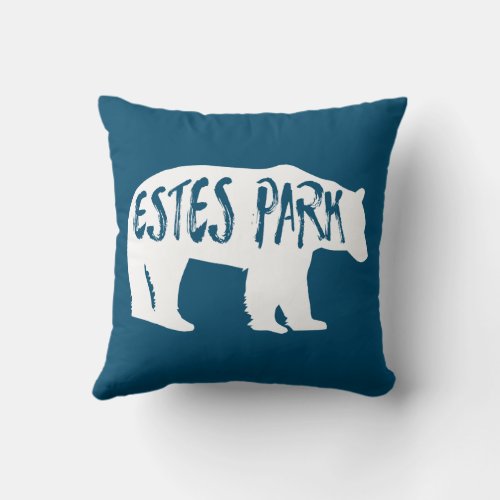 Estes Park Colorado Bear Throw Pillow