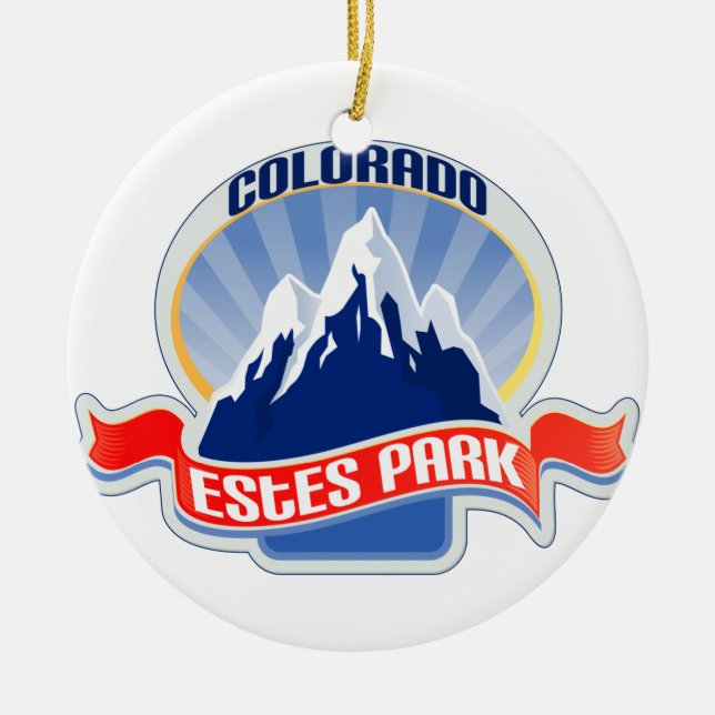 Estes Park Colorado Ceramic Ornament (Front)