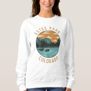 Estes Park Colorado Distressed Circle Sweatshirt
