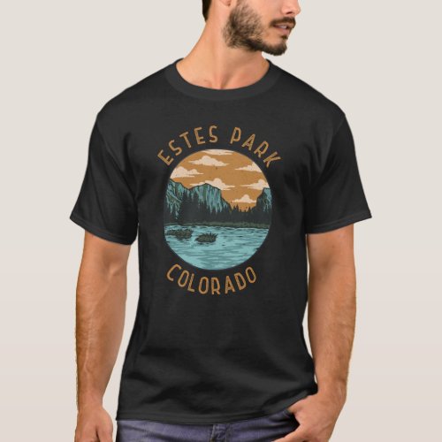 Estes Park Colorado Distressed Circle T_Shirt