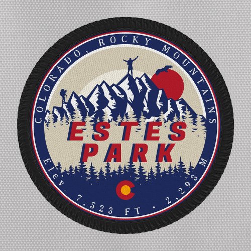 Estes Park Colorado Flag Mountains Hiking Souvenir Patch