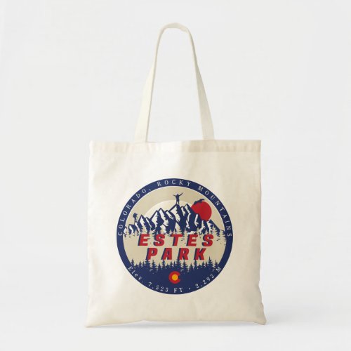 Estes Park Colorado Flag Mountains Hiking Souvenir Tote Bag