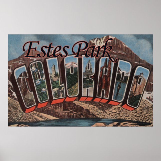 Estes Park, Colorado - Large Letter Scenes Poster (Front)