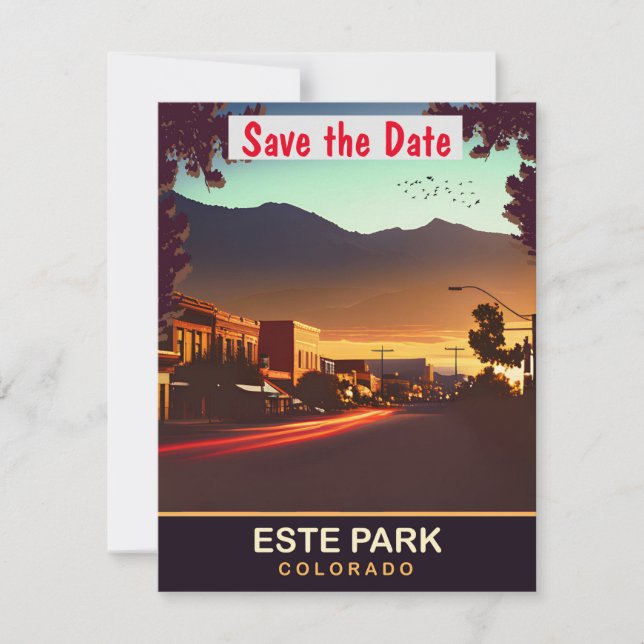 Estes Park Colorado Mountain Road Wedding Invite (Front)
