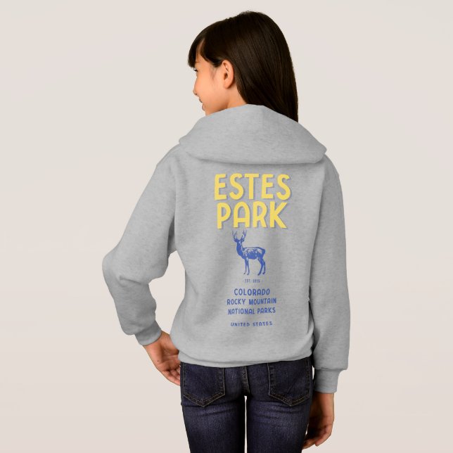 Estes Park Colorado National Park Elk Hoodie (Back Full)