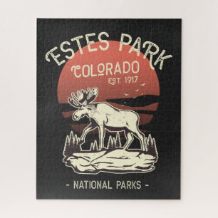 Estes Park Colorado National Park Elk Sunset  Jigsaw Puzzle