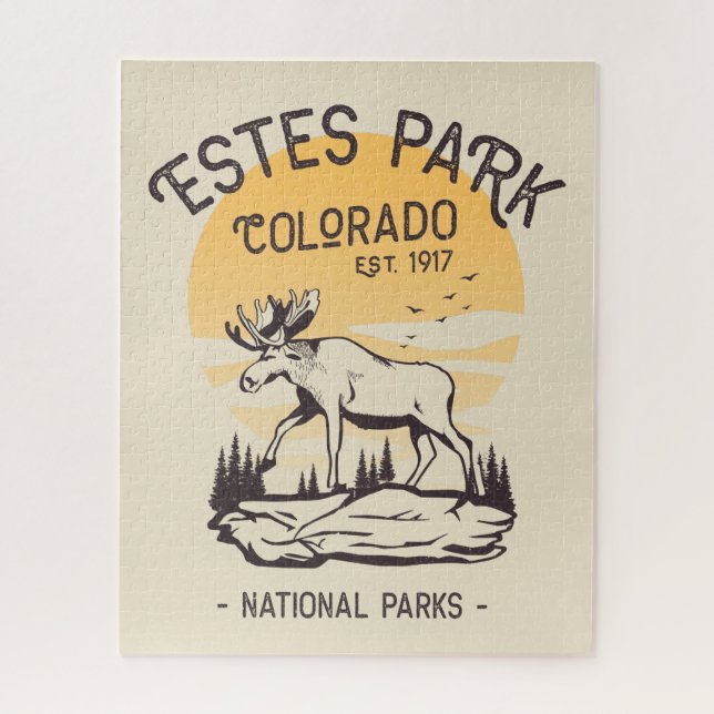 Estes Park Colorado National Park Moose Sunset  Jigsaw Puzzle (Vertical)