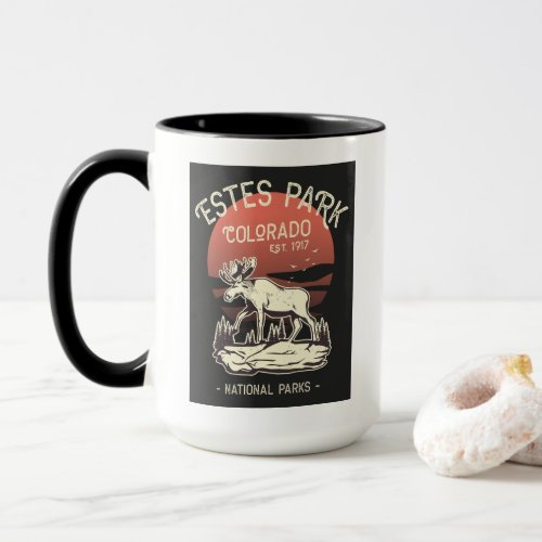 Estes Park Colorado National Park Moose Sunset  Mug