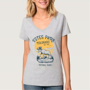 Estes Park Colorado National Park Moose Sunset T-Shirt