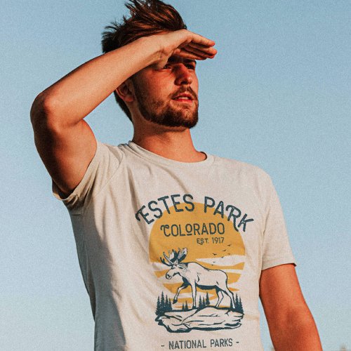 Estes Park Colorado National Park Moose Sunset T-Shirt Estes Park Colorado National Park Moose Sunset T_Shirt