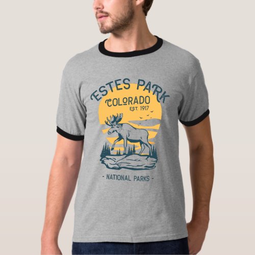Estes Park Colorado National Park Moose Sunset  T_Shirt