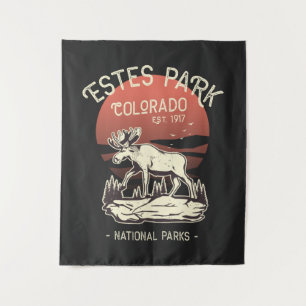 Estes Park Colorado National Park Moose Sunset Tapestry