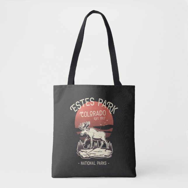 Estes Park Colorado National Park Moose Sunset  Tote Bag (Front)