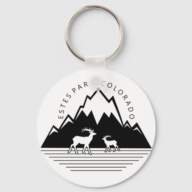 Estes Park Colorado simple moose keychain (Front)