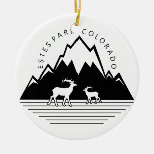 Estes Park Colorado simple round moose ornament