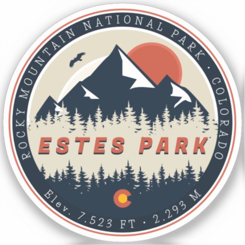 Estes Park Colorado Ski Mountain Vintage 80s Sticker