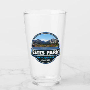 Estes Park Colorado Travel Art Emblem Glass