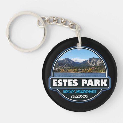 Estes Park Colorado Travel Art Emblem Keychain