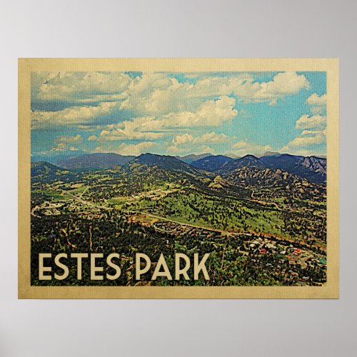 Estes Park Colorado Vintage Travel Poster