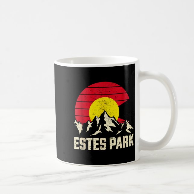Estes park mountain adventure colorado state flag coffee mug (Right)