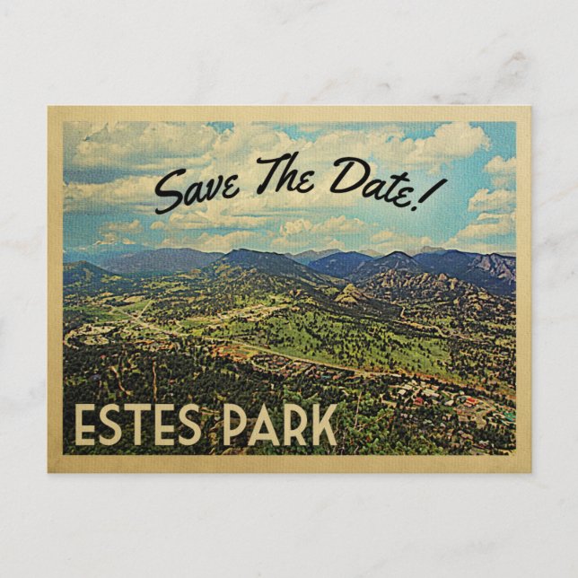 Estes Park Save The Date Colorado Announcement Postcard (Front)